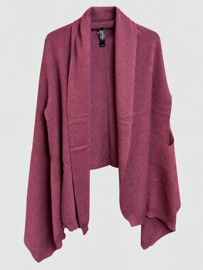 SAVVI Amber Sweater Wrap Cardigan Burgundy Currant NWT One Size
